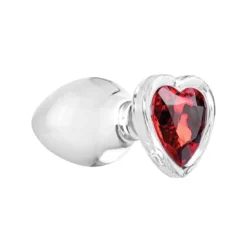 Aanbiedingen Masturbators Winkel 24 Adam & Eve Adam And Eve Red Heart Gem Glass Plug Large