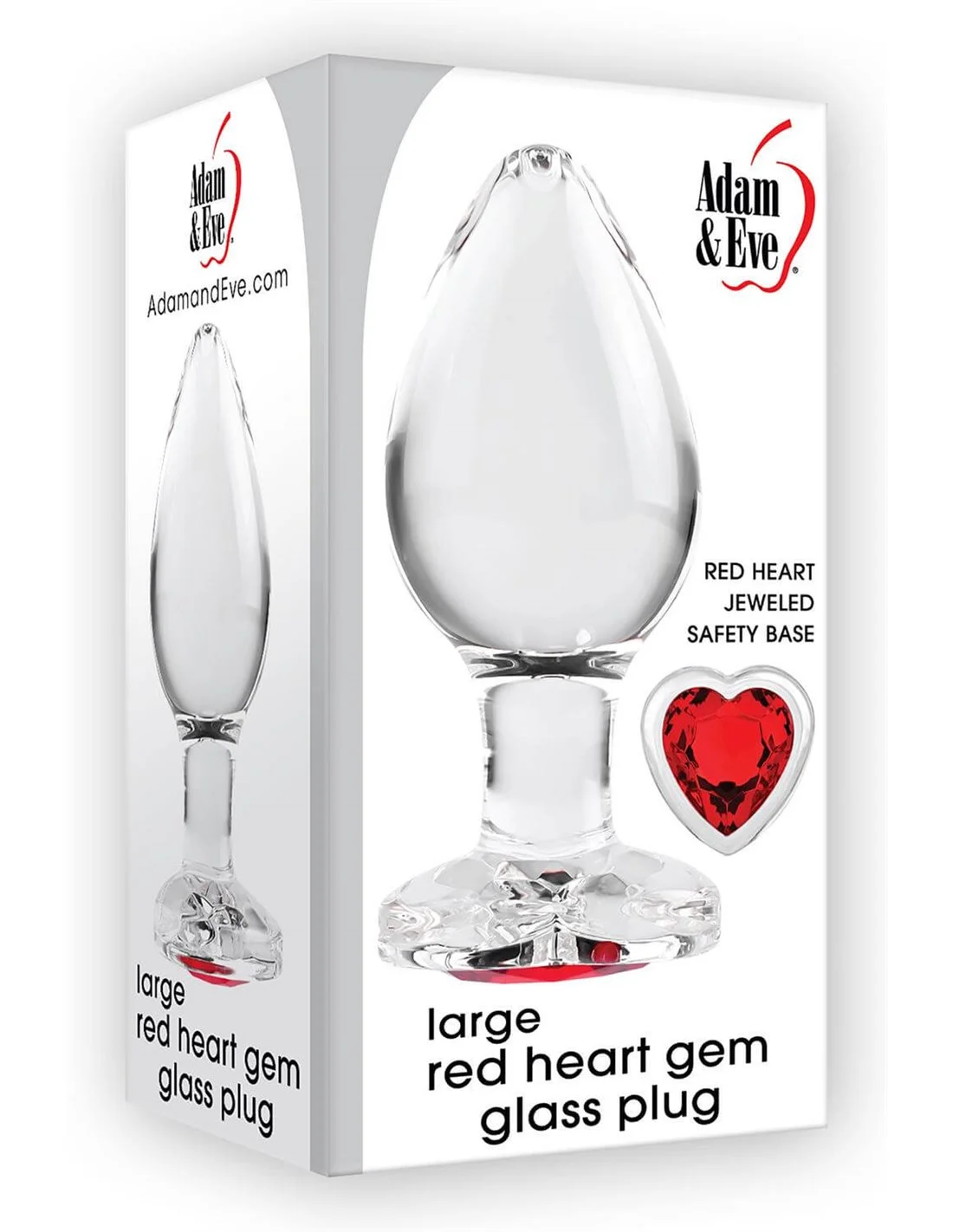 Adam & Eve Adam And Eve Red Heart Gem Glass Plug Large 6 Adam & Eve Adam And Eve Red Heart Gem Glass Plug Large - Afbeelding 6