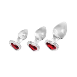 Adam & Eve Adam And Eve Red Heart Gem Glass Plug Set 10 Adam & Eve Adam And Eve Red Heart Gem Glass Plug Set -Aanbiedingen Masturbators Winkel adam and eve red heart gem glass plug set 3