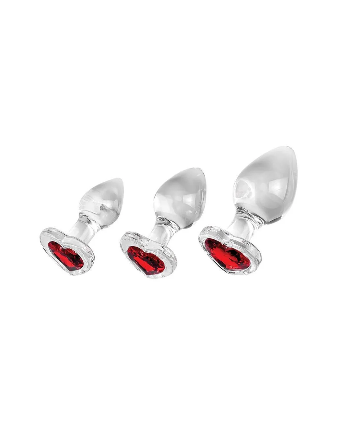 Adam & Eve Adam And Eve Red Heart Gem Glass Plug Set 4 Adam & Eve Adam And Eve Red Heart Gem Glass Plug Set - Afbeelding 4