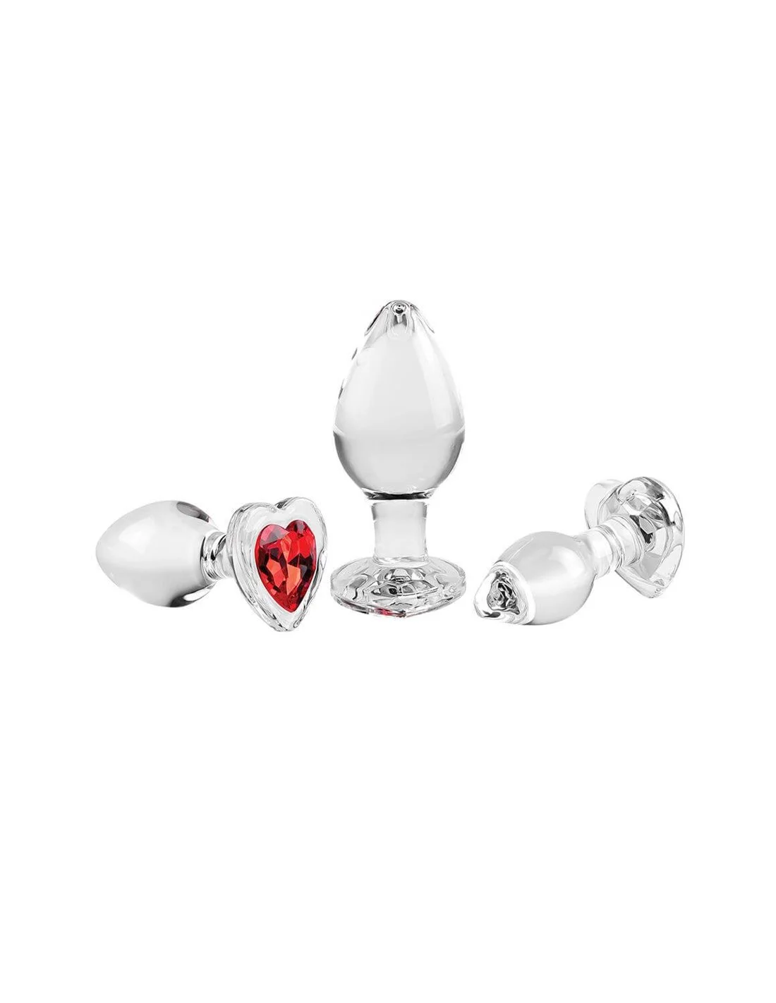 Adam & Eve Adam And Eve Red Heart Gem Glass Plug Set 6 Adam & Eve Adam And Eve Red Heart Gem Glass Plug Set - Afbeelding 6