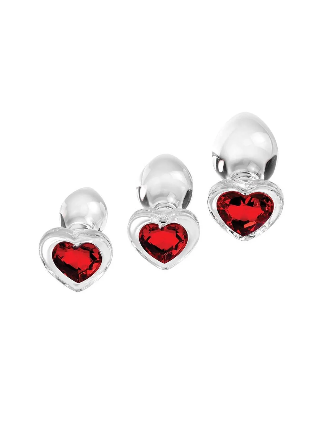 Adam & Eve Adam And Eve Red Heart Gem Glass Plug Set 1 Adam & Eve Adam And Eve Red Heart Gem Glass Plug Set