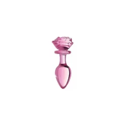 Booty Sparks Glass Large Anal Plug Pink Rose