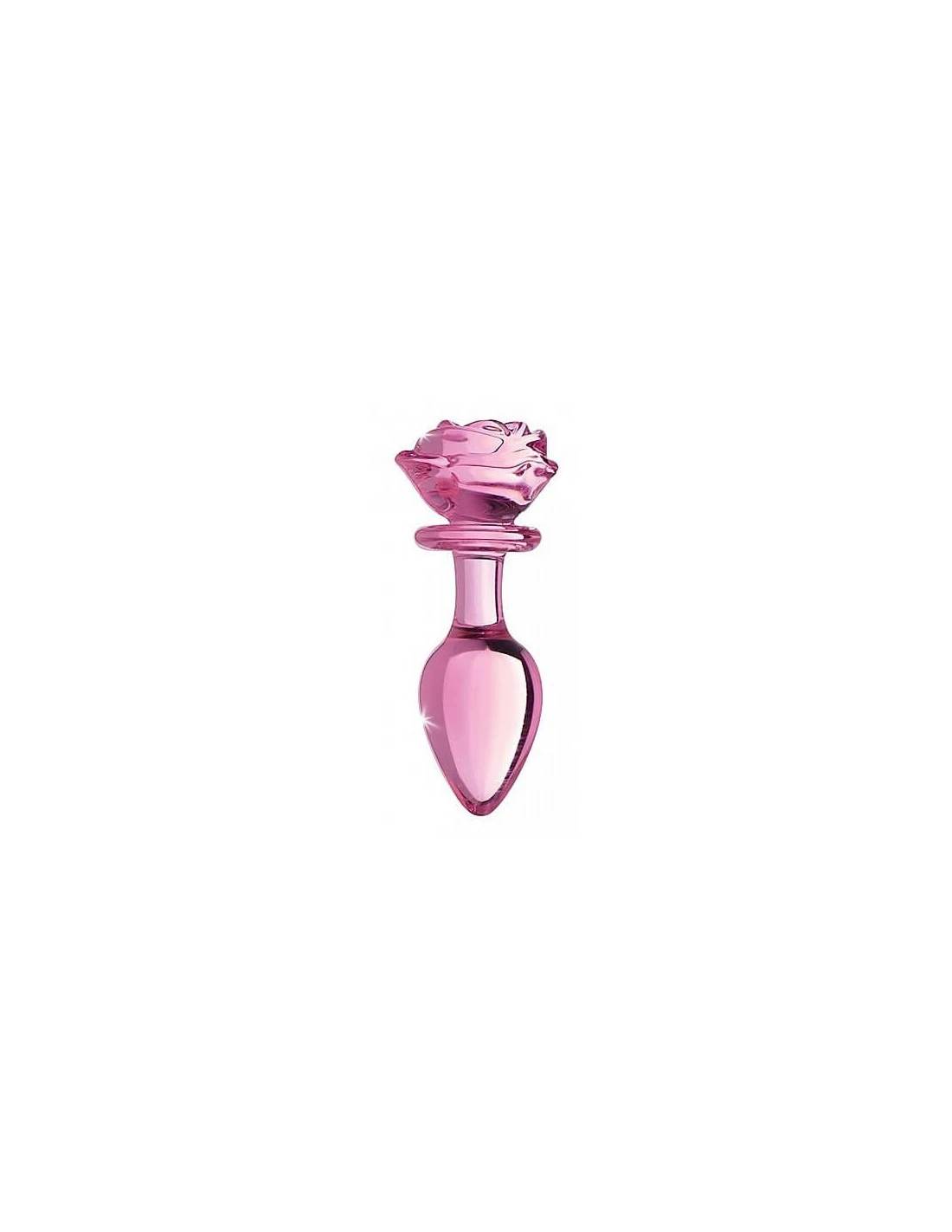 Booty Sparks Glass Large Anal Plug Pink Rose 1 Booty Sparks Glass Large Anal Plug Pink Rose