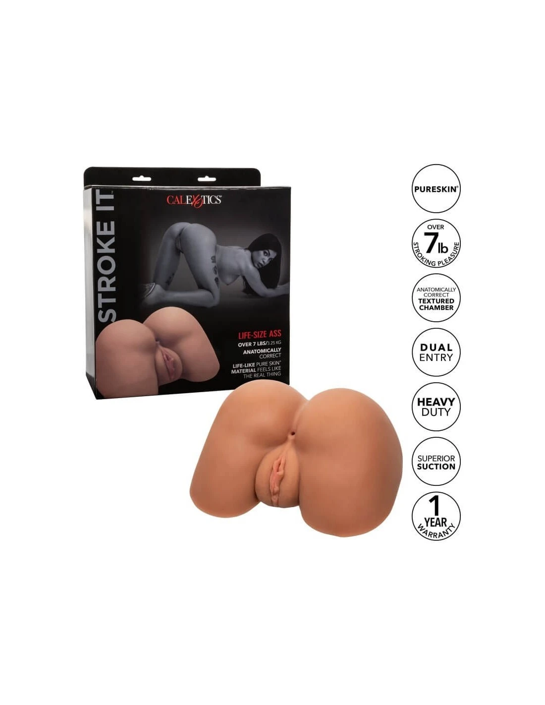 California Exotic Novelties CalExotics Stroke It Life Size Ass Brown Skin 7 California Exotic Novelties CalExotics Stroke It Life Size Ass Brown Skin - Afbeelding 7