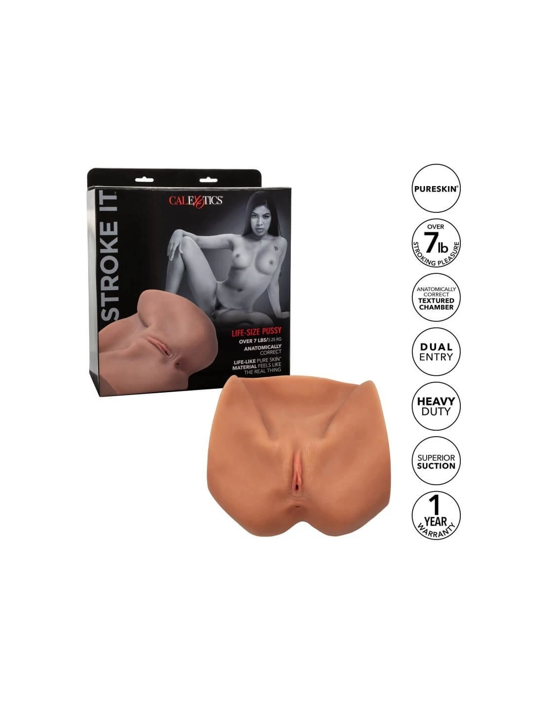 California Exotic Novelties CalExotics Stroke It Life Size Pussy Brown Skin 6 California Exotic Novelties CalExotics Stroke It Life Size Pussy Brown Skin - Afbeelding 6