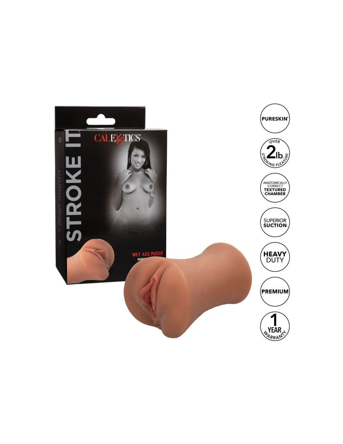 California Exotic Novelties CalExotics Stroke It Wet Ass Pussy Brown 3 California Exotic Novelties CalExotics Stroke It Wet Ass Pussy Brown - Afbeelding 3