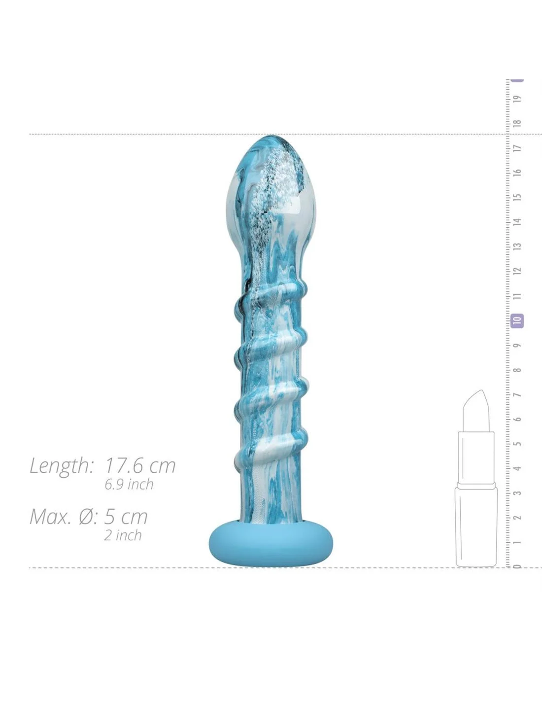 Gildo Ocean Wave Glazen Dildo 6 Gildo Ocean Wave Glazen Dildo - Afbeelding 6