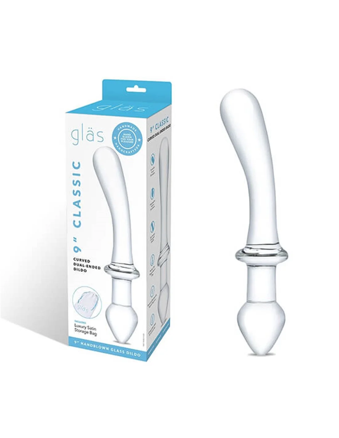 Gläs Glas Classic Curved Dual-Ended Dildo 7 Gläs Glas Classic Curved Dual-Ended Dildo - Afbeelding 7