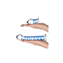 Gläs Glas Double Penetration Glass Swirly Dildo & Butt Plug Set -Aanbiedingen Masturbators Winkel glas double penetration glass swirly dildo butt plug set 2