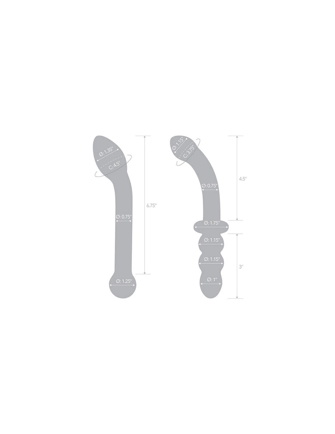 Gläs Glas G-spot Glass Dildo Set 5 Gläs Glas G-spot Glass Dildo Set - Afbeelding 5