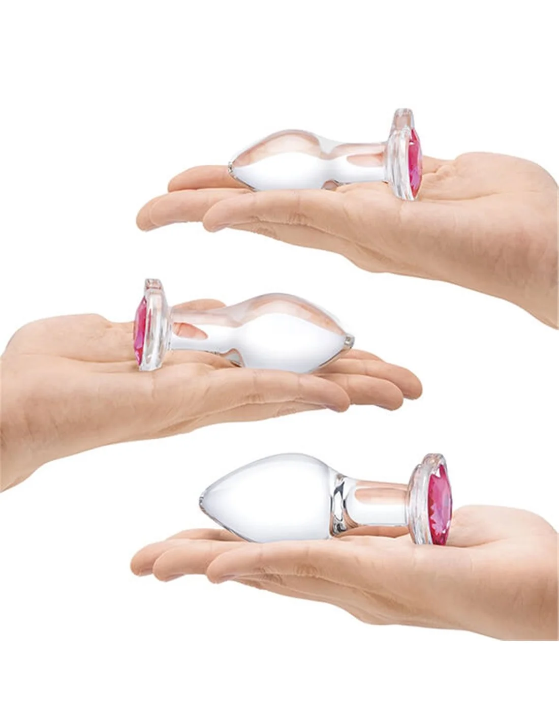 Gläs Glas Heart Jewel Glass Anal Training Kit 3 PCS 3 Gläs Glas Heart Jewel Glass Anal Training Kit 3 PCS - Afbeelding 3