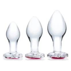 Gläs Glas Heart Jewel Glass Anal Training Kit 3 PCS