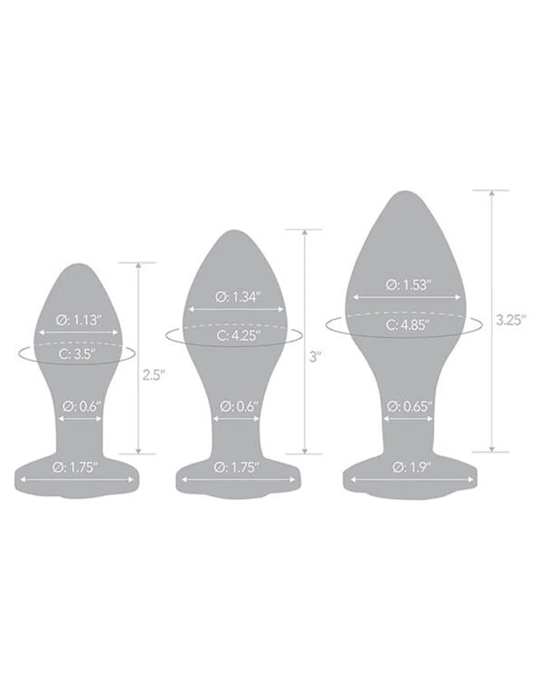 Gläs Glas Heart Jewel Glass Anal Training Kit 3 PCS 5 Gläs Glas Heart Jewel Glass Anal Training Kit 3 PCS - Afbeelding 5