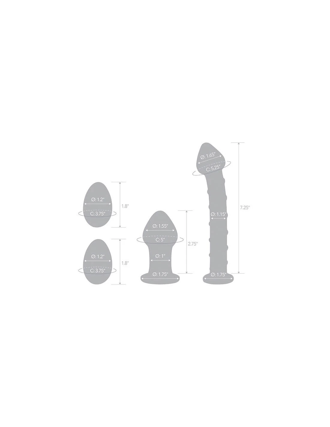 Gläs Glas Mr. Swirly 4 Pc Set With Glass Kegel Balls & Butt Plug 6 Gläs Glas Mr. Swirly 4 Pc Set With Glass Kegel Balls & Butt Plug - Afbeelding 6