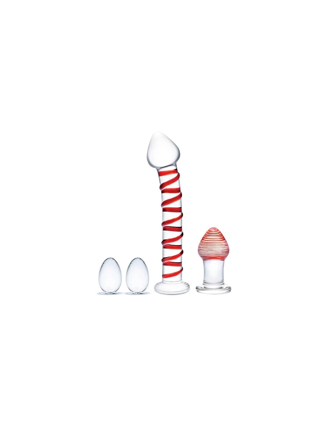 Gläs Glas Mr. Swirly 4 Pc Set With Glass Kegel Balls & Butt Plug 1 Gläs Glas Mr. Swirly 4 Pc Set With Glass Kegel Balls & Butt Plug