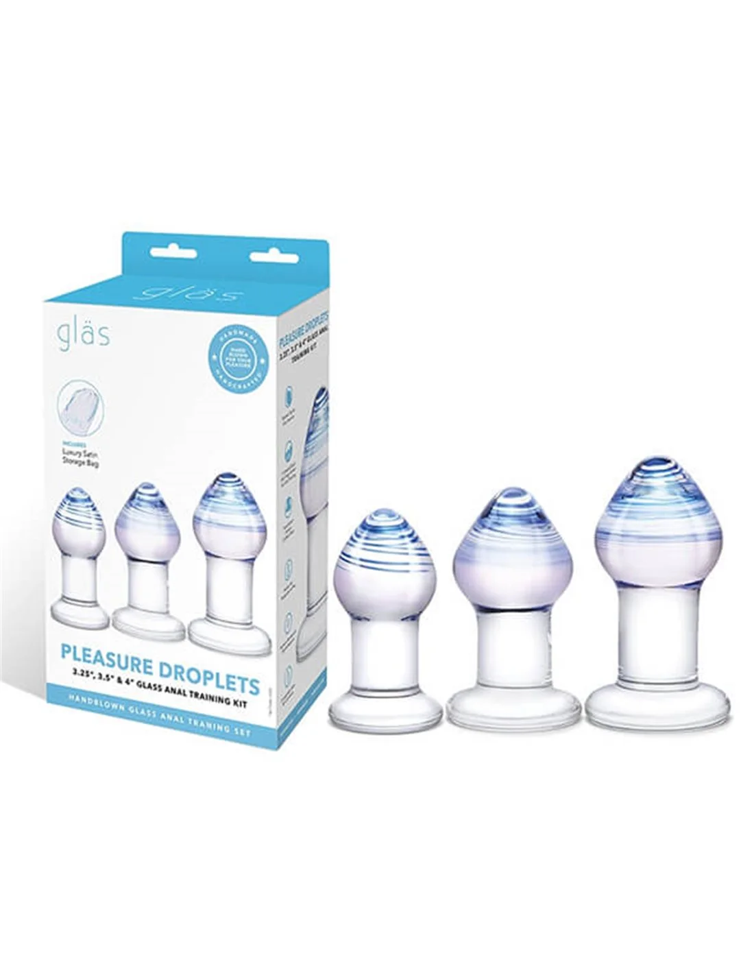 Gläs Glas Pleasure Droplets Anal Training Kit 3 PCS 7 Gläs Glas Pleasure Droplets Anal Training Kit 3 PCS - Afbeelding 7