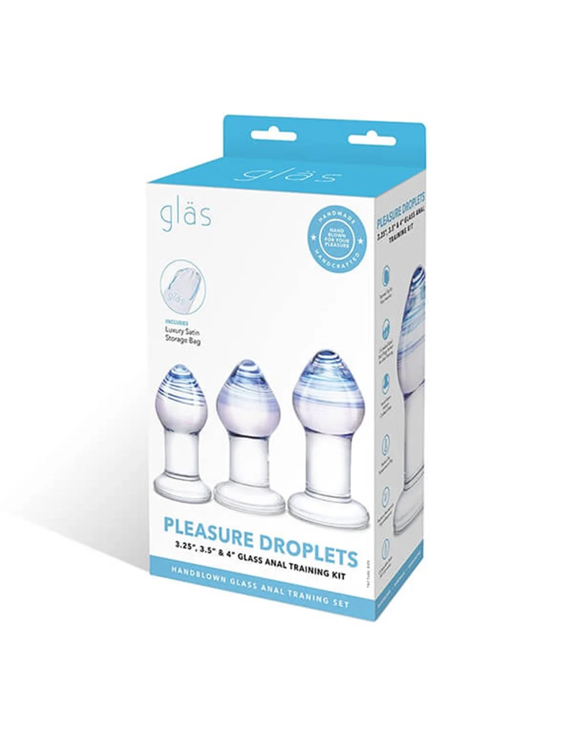 Gläs Glas Pleasure Droplets Anal Training Kit 3 PCS 8 Gläs Glas Pleasure Droplets Anal Training Kit 3 PCS - Afbeelding 8