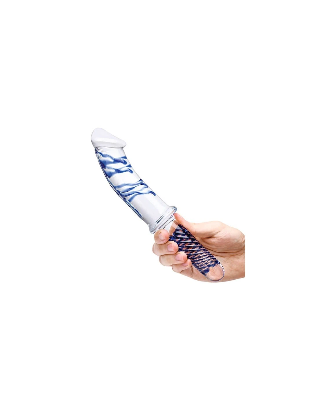 Gläs Glas Realistic Double Ended Glass Dildo With Handle 3 Gläs Glas Realistic Double Ended Glass Dildo With Handle - Afbeelding 3