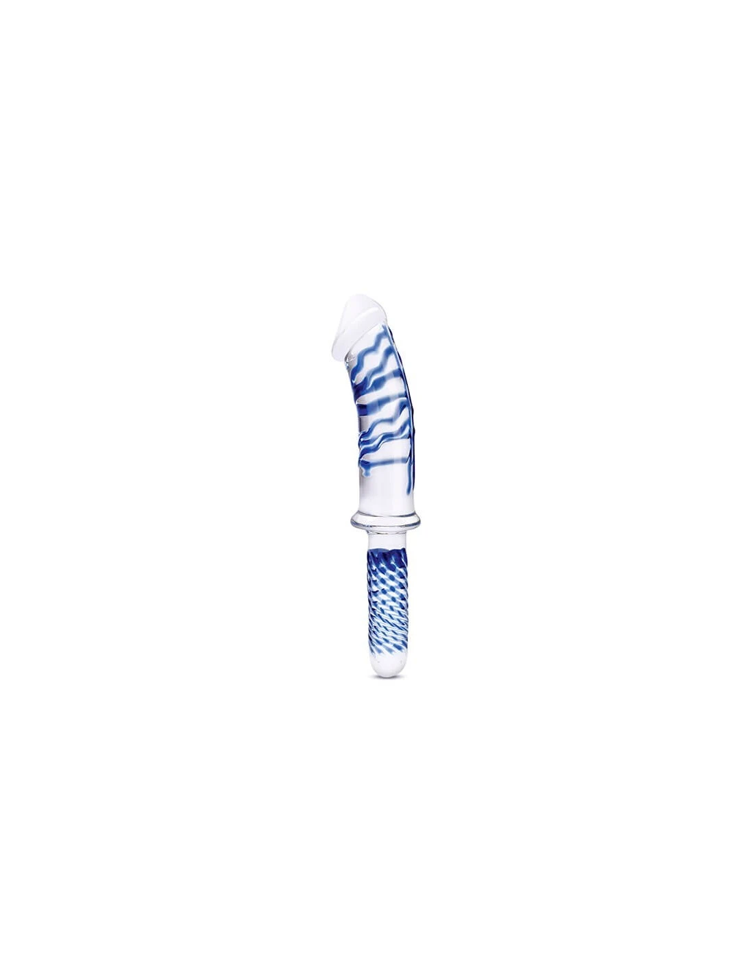 Gläs Glas Realistic Double Ended Glass Dildo With Handle 1 Gläs Glas Realistic Double Ended Glass Dildo With Handle