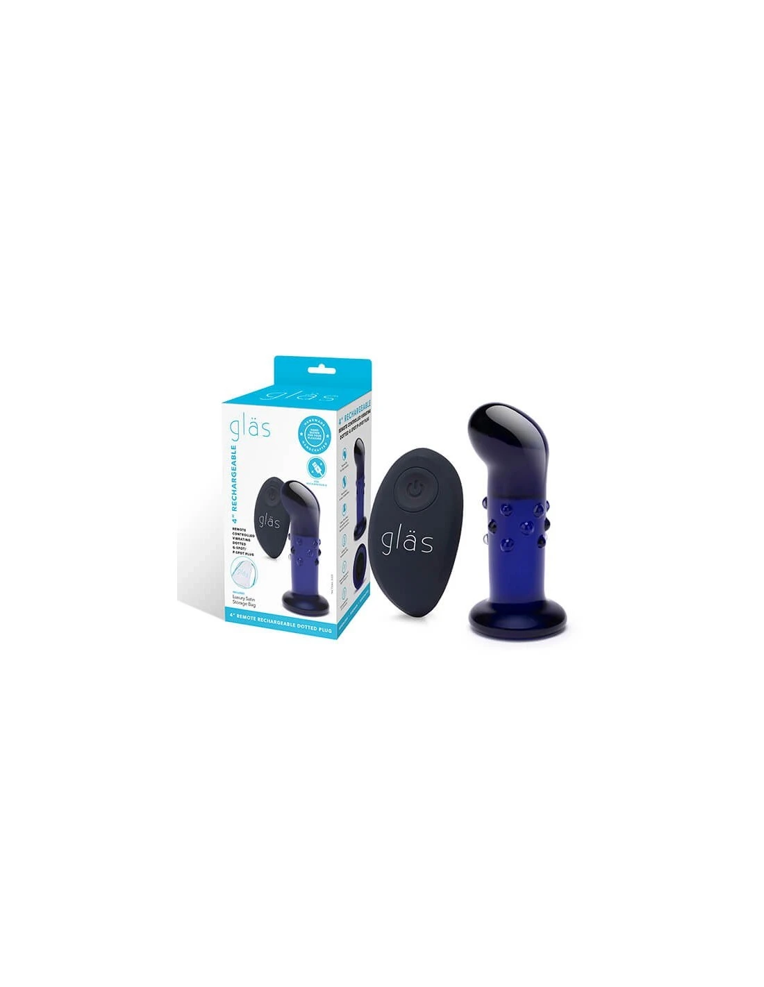 Gläs Glas Rechargeable Remote Controlled Vibrating Dotted G-spot P-spot Plug 8 Gläs Glas Rechargeable Remote Controlled Vibrating Dotted G-spot P-spot Plug - Afbeelding 8