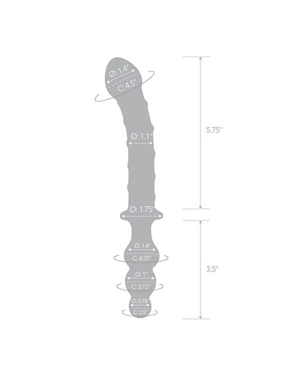 Gläs Glas Twister Dual-Ended Dildo 5 Gläs Glas Twister Dual-Ended Dildo - Afbeelding 5