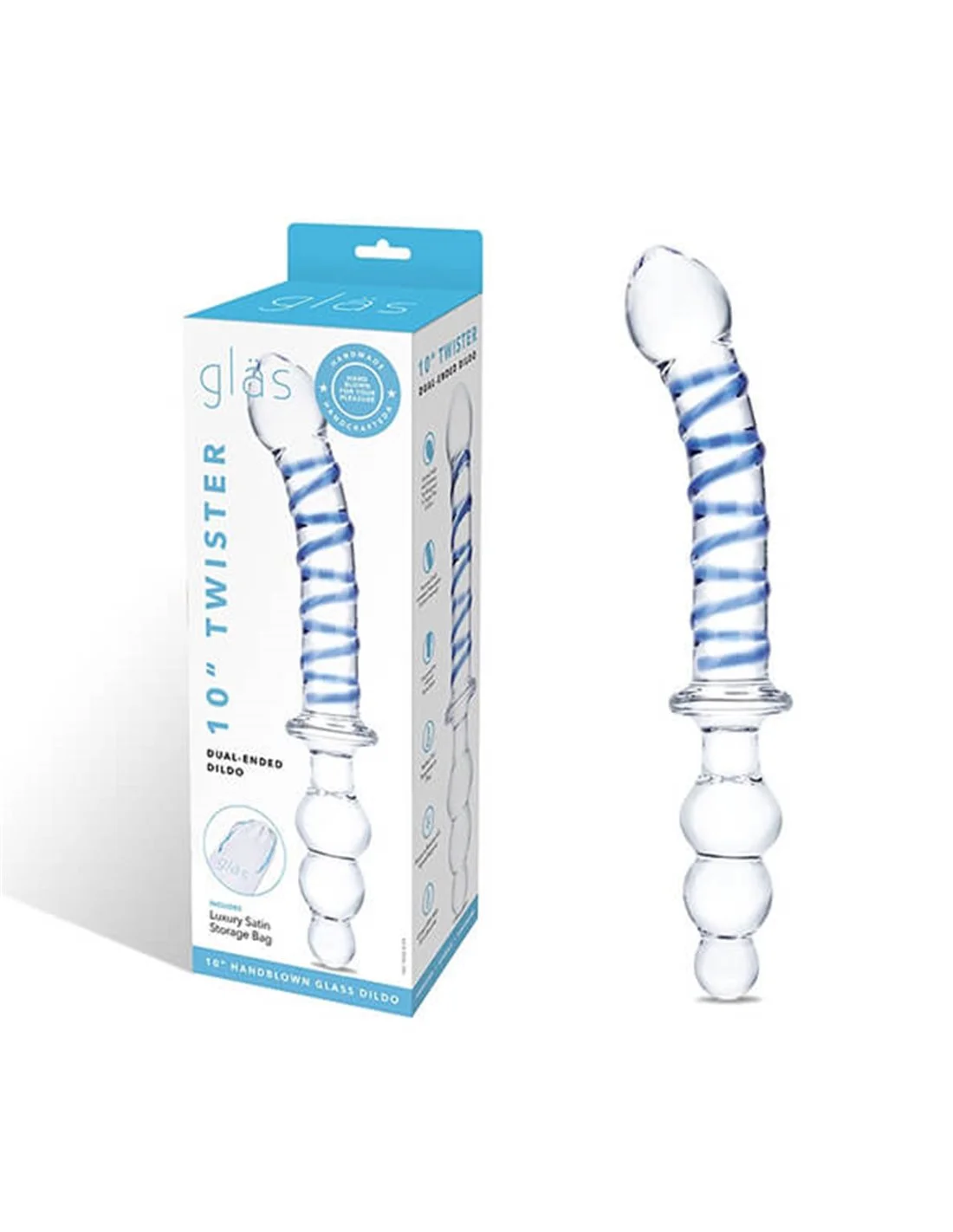 Gläs Glas Twister Dual-Ended Dildo 7 Gläs Glas Twister Dual-Ended Dildo - Afbeelding 7