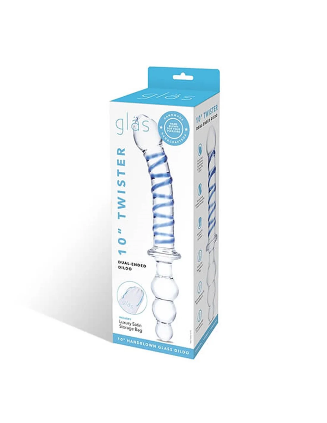 Gläs Glas Twister Dual-Ended Dildo 8 Gläs Glas Twister Dual-Ended Dildo - Afbeelding 8