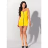 Guilty Pleasure Datex Mini Jurkje Met Rits Geel XL