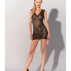 Guilty Pleasure Printed Datex Dress Black L