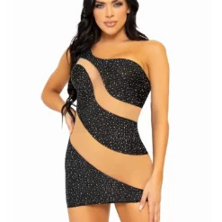 Leg Avenue Spandex Asymmetrical Minidress L