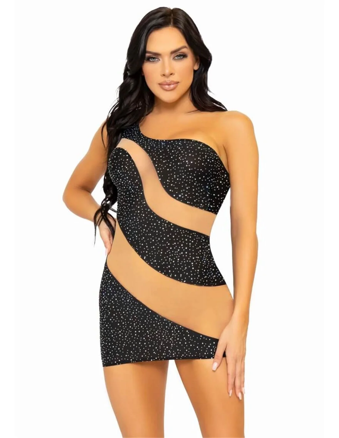 Leg Avenue Spandex Asymmetrical Minidress M 1 Leg Avenue Spandex Asymmetrical Minidress M