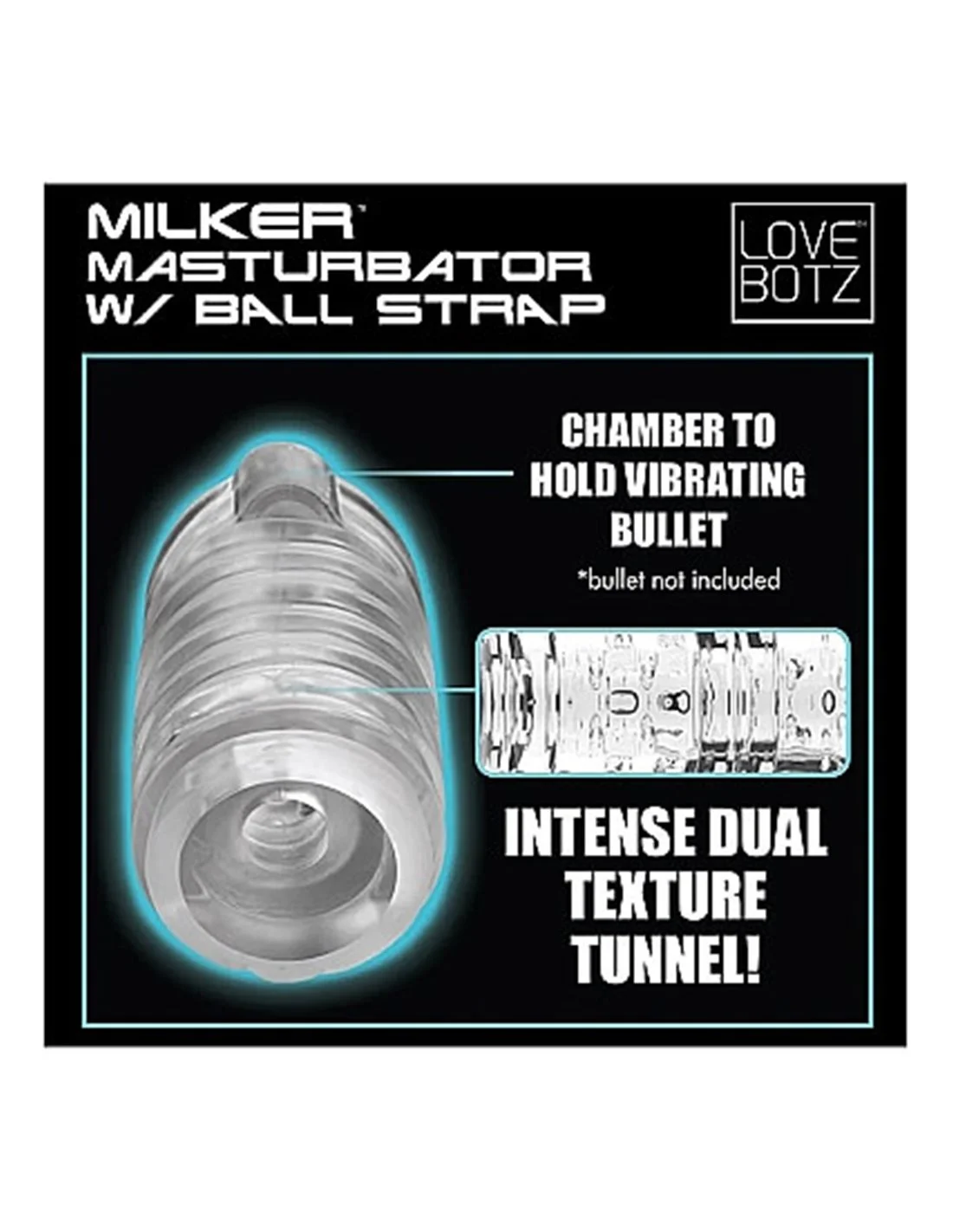 Lovebotz Milker TPE Masturbator With Ball Strap 4 Lovebotz Milker TPE Masturbator With Ball Strap - Afbeelding 4