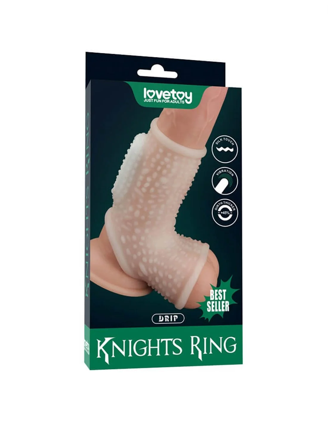 Lovetoy Drip Knights Ring Vibrating Penis Sleeve White 6 Lovetoy Drip Knights Ring Vibrating Penis Sleeve White - Afbeelding 6