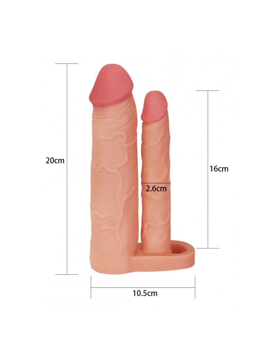 Lovetoy Pleasure X Tender Double Penis Sleeve Plus 5 Cm Nude 4 Lovetoy Pleasure X Tender Double Penis Sleeve Plus 5 Cm Nude - Afbeelding 4