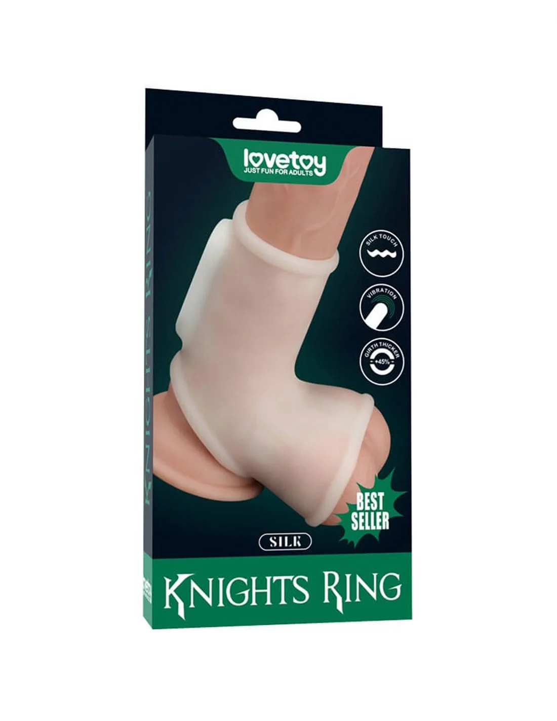Lovetoy Silk Knights Ring Vibrating Penis Sleeve White 6 Lovetoy Silk Knights Ring Vibrating Penis Sleeve White - Afbeelding 6