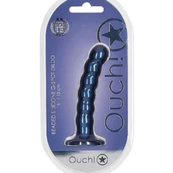 Ouch! Ouch Beaded G-spot Dildo 13 Cm Metalic Blue -Aanbiedingen Masturbators Winkel ouch beaded g spot dildo 13 cm metalic blue 7