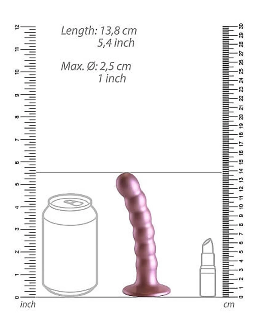 Ouch! Ouch Beaded G-spot Dildo 13 Cm Rose Gold 6 Ouch! Ouch Beaded G-spot Dildo 13 Cm Rose Gold - Afbeelding 6