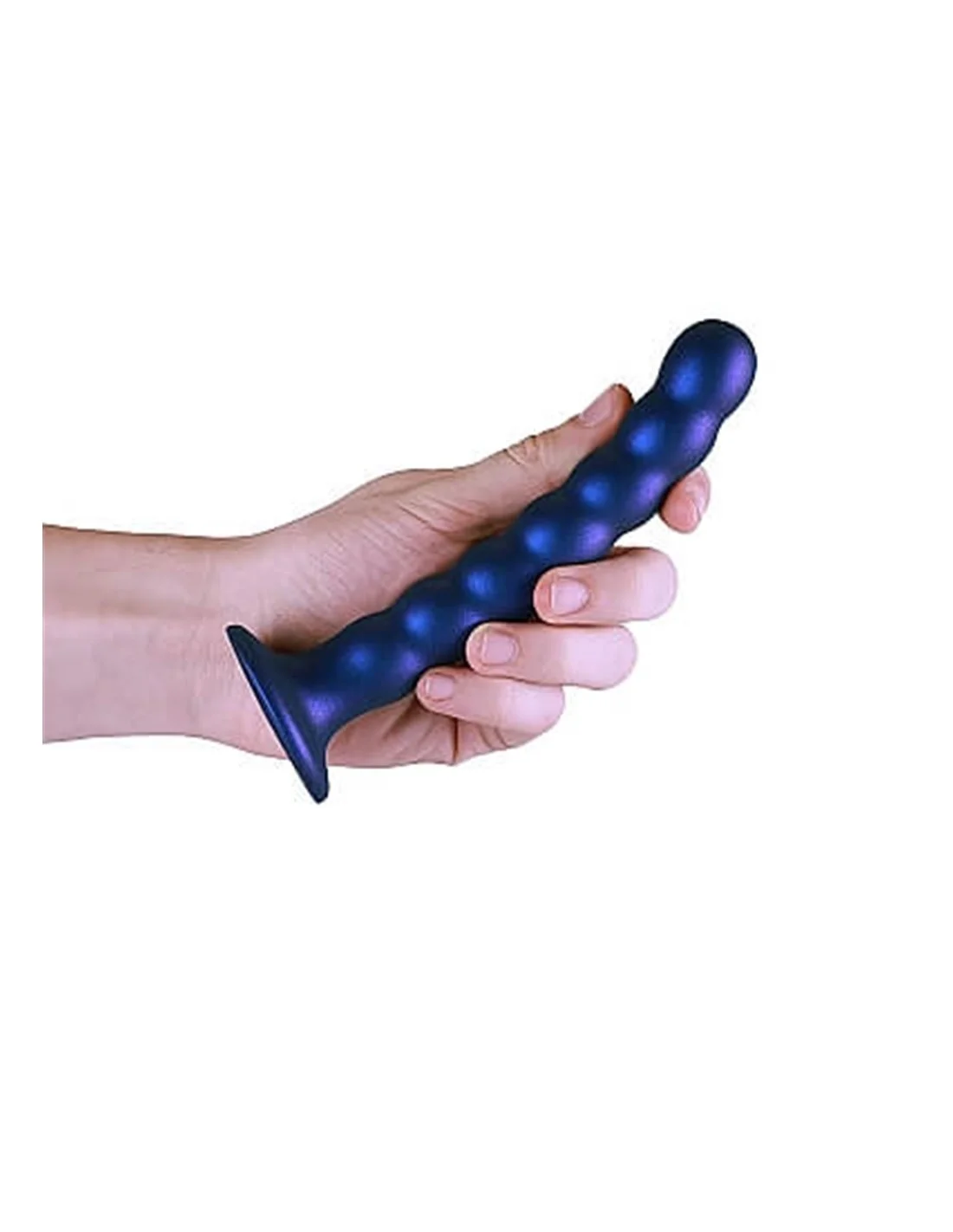 Ouch! Ouch Beaded G-spot Dildo 16.5 Cm Metallic Blue 5 Ouch! Ouch Beaded G-spot Dildo 16.5 Cm Metallic Blue - Afbeelding 5