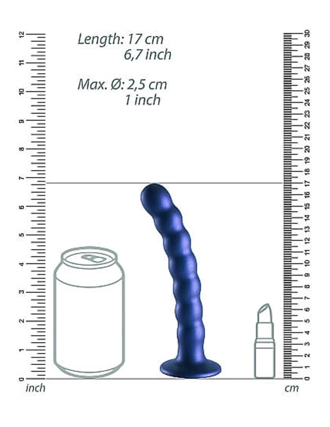 Ouch! Ouch Beaded G-spot Dildo 16.5 Cm Metallic Blue 6 Ouch! Ouch Beaded G-spot Dildo 16.5 Cm Metallic Blue - Afbeelding 6