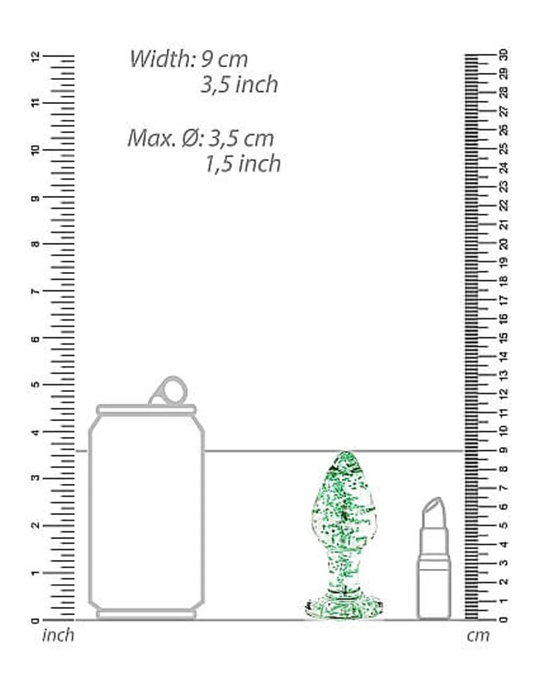 Ouch! Ouch Glass Butt Plug Glow In The Dark Large Clear 3 Ouch! Ouch Glass Butt Plug Glow In The Dark Large Clear - Afbeelding 3