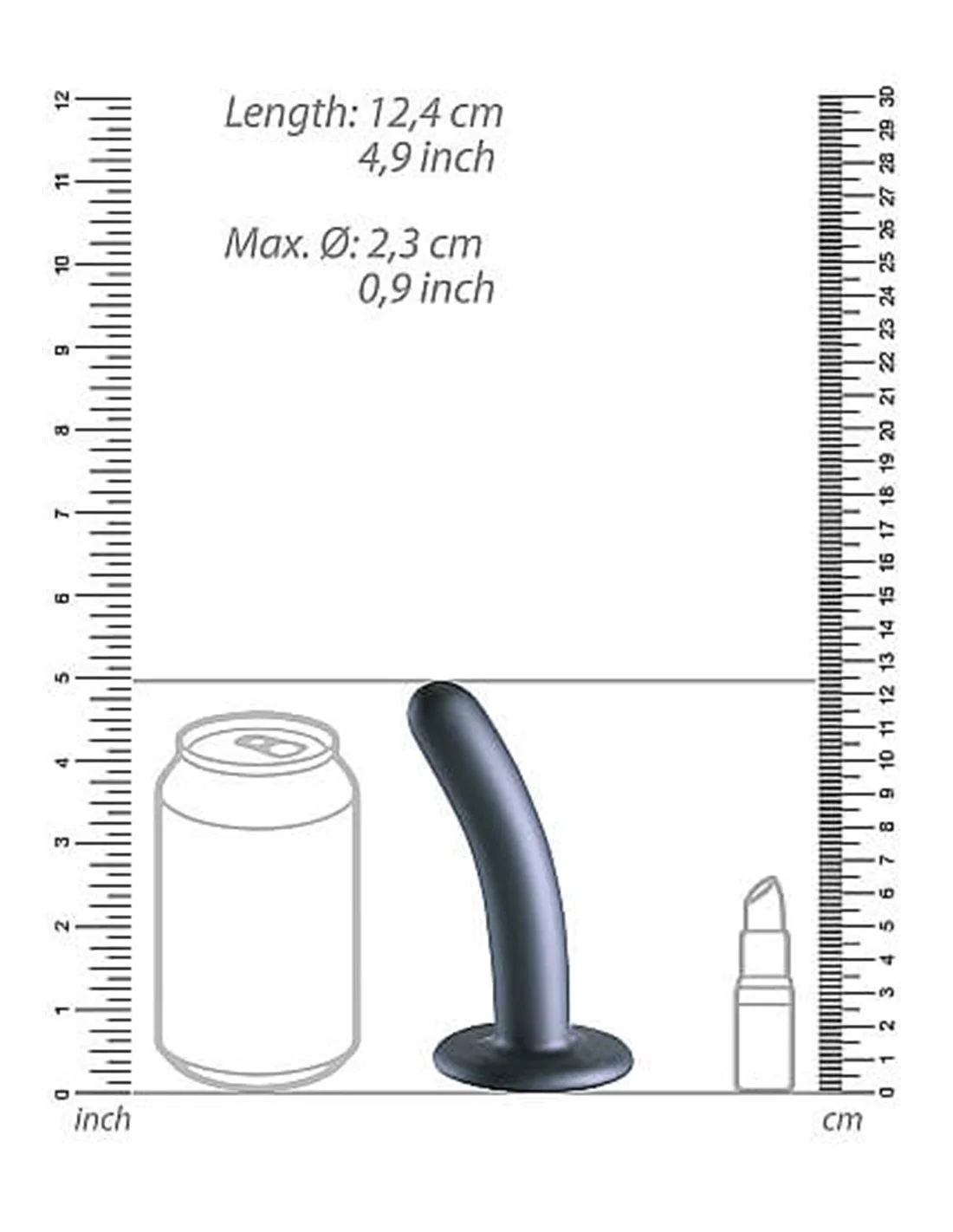 Ouch! Ouch Smooth G-spot Dildo 12 Cm Gun Metal 6 Ouch! Ouch Smooth G-spot Dildo 12 Cm Gun Metal - Afbeelding 6