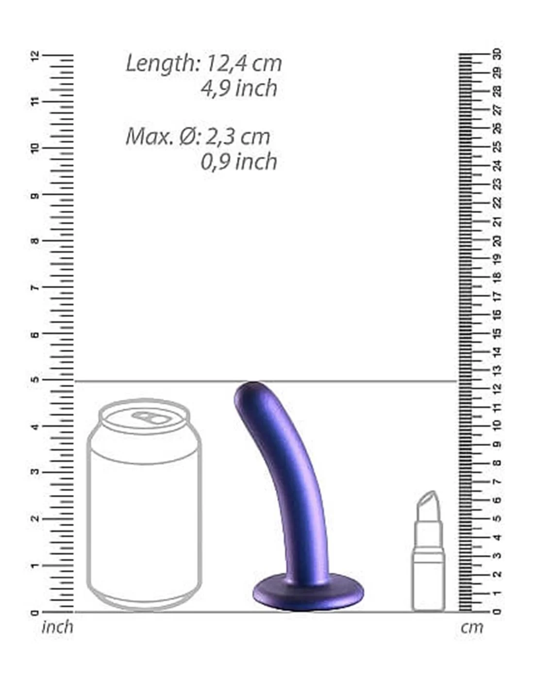 Ouch! Ouch Smooth G-spot Dildo 12 Cm Metallic Blue 6 Ouch! Ouch Smooth G-spot Dildo 12 Cm Metallic Blue - Afbeelding 6