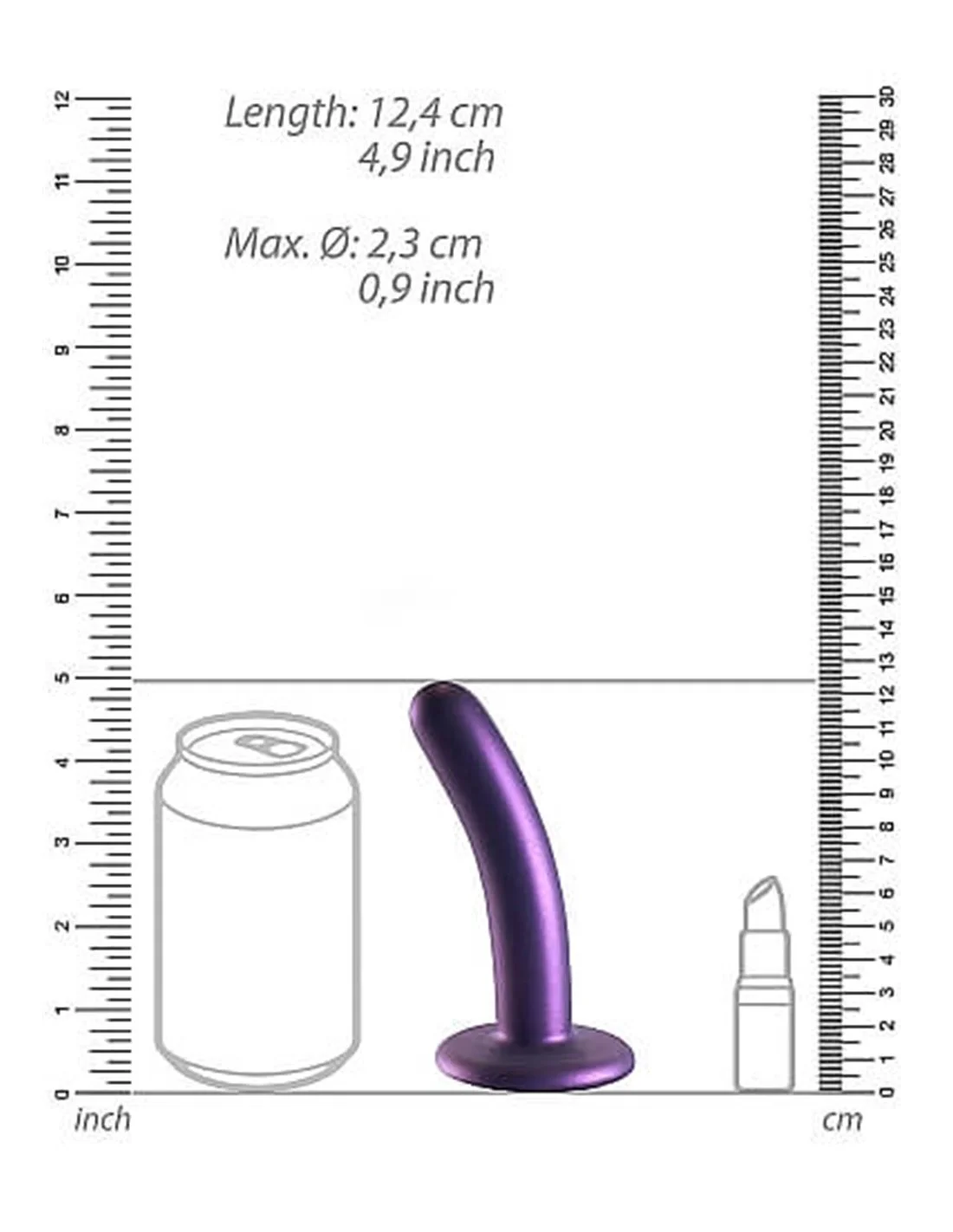 Ouch! Ouch Smooth G-spot Dildo 12 Cm Metallic Purple 6 Ouch! Ouch Smooth G-spot Dildo 12 Cm Metallic Purple - Afbeelding 6