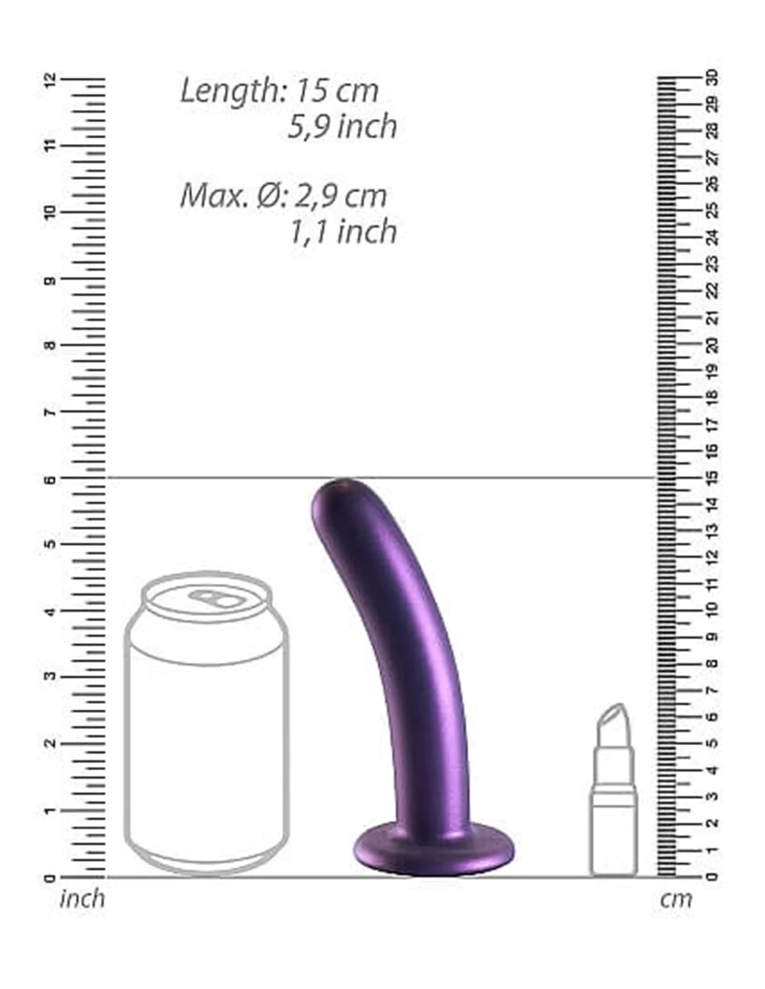 Ouch! Ouch Smooth G-spot Dildo 14.5 Cm Metallic Purple 4 Ouch! Ouch Smooth G-spot Dildo 14.5 Cm Metallic Purple - Afbeelding 4