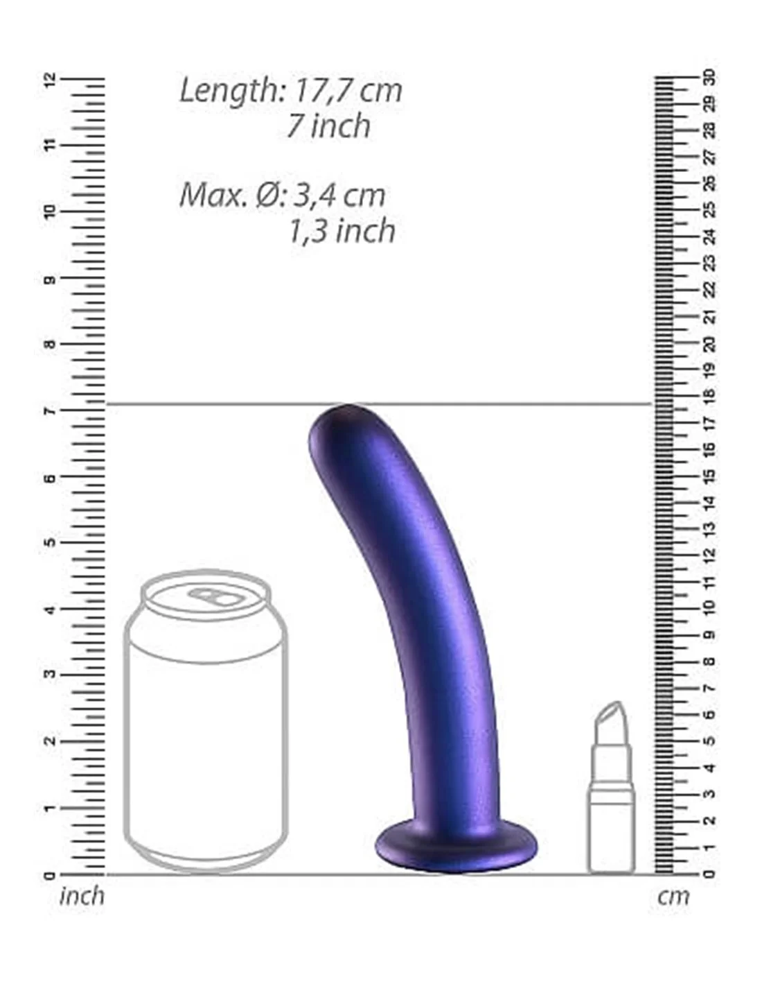 Ouch! Ouch Smooth G-spot Dildo 17 Cm Metallic Blue 6 Ouch! Ouch Smooth G-spot Dildo 17 Cm Metallic Blue - Afbeelding 6
