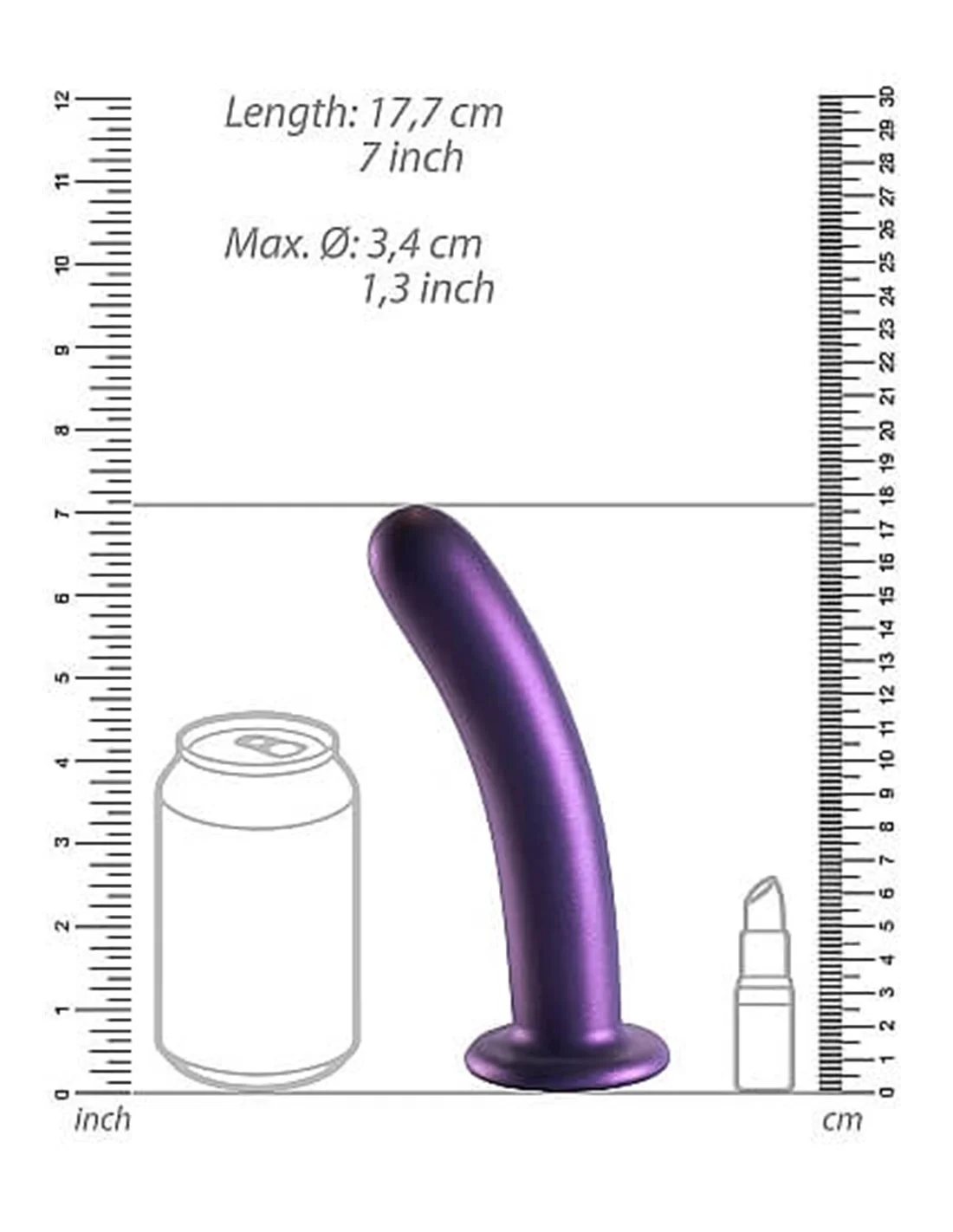Ouch! Ouch Smooth G-spot Dildo 17 Cm Metallic Purple 6 Ouch! Ouch Smooth G-spot Dildo 17 Cm Metallic Purple - Afbeelding 6