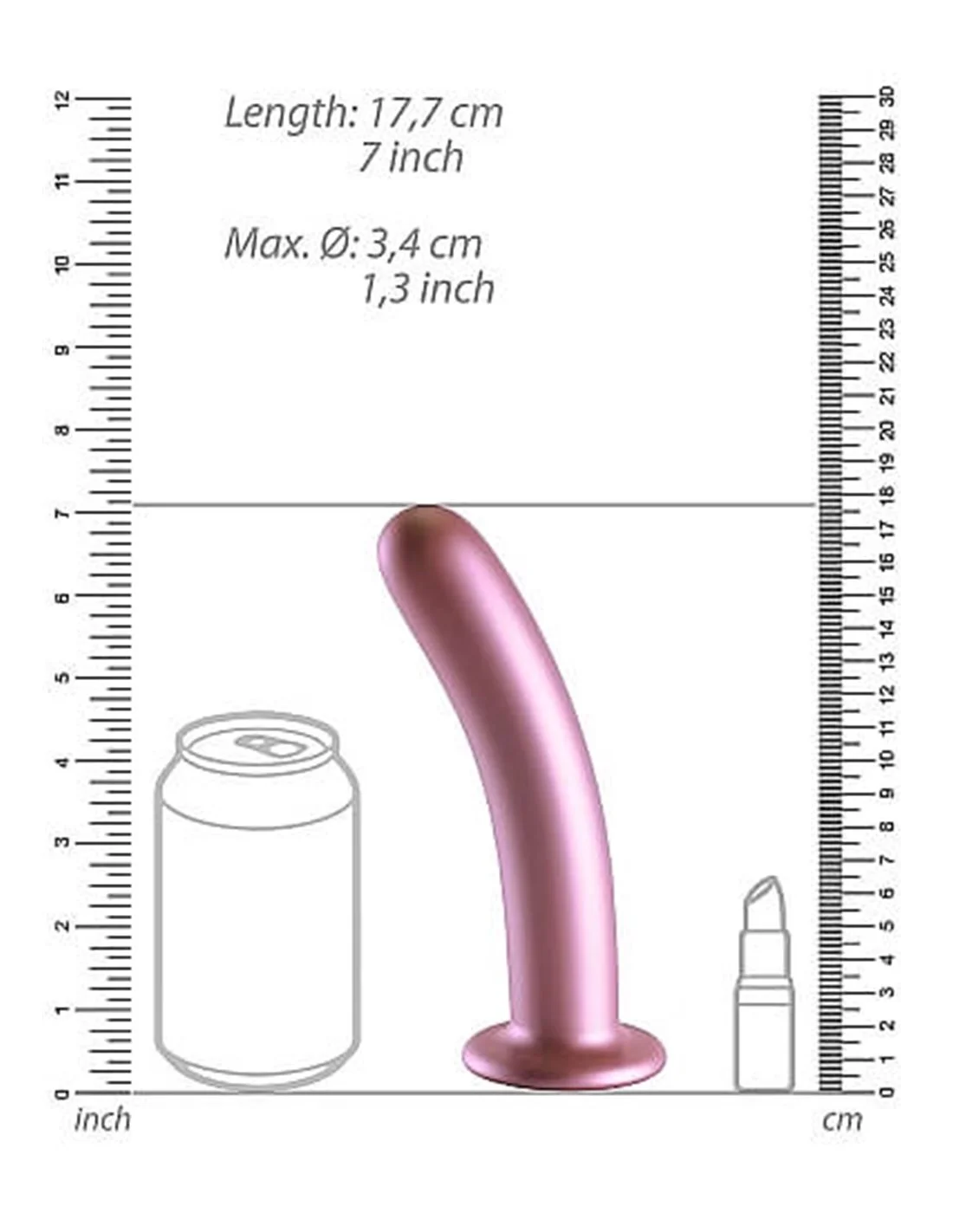 Ouch! Ouch Smooth G-spot Dildo 17 Cm Rose Gold 5 Ouch! Ouch Smooth G-spot Dildo 17 Cm Rose Gold - Afbeelding 5