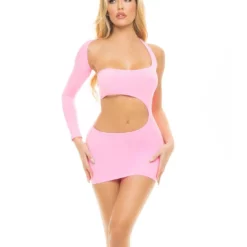 Pink Lipstick Lingerie Cut My Life Into Pieces Dress Pink One Size