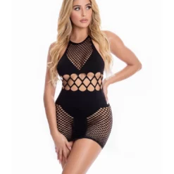 Pink Lipstick Lingerie Girl Gone Bad Dress Black One Size